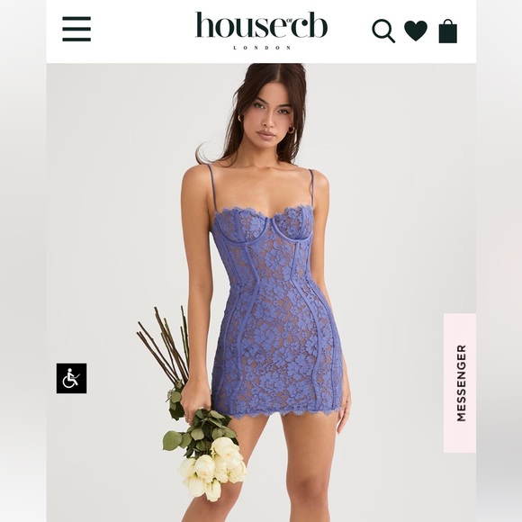 House of CB Dresses & Skirts - LAVENDER LACE MINI DRESS